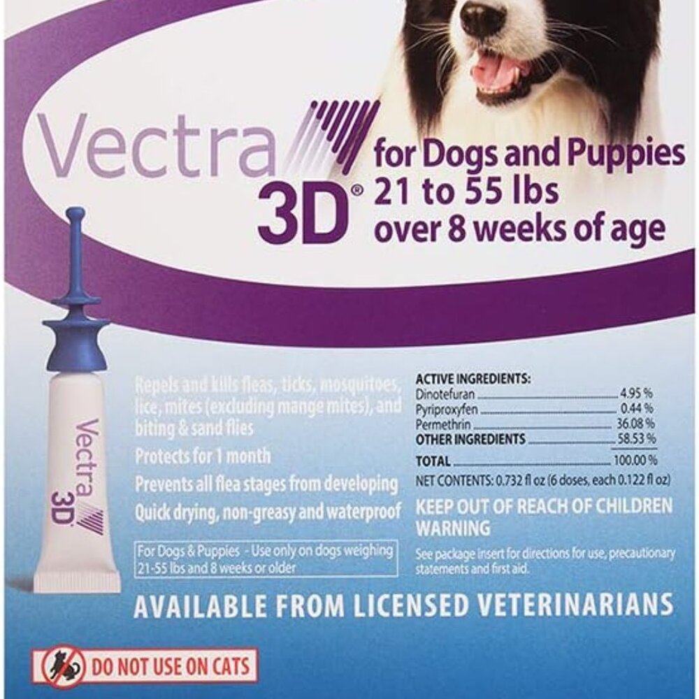 Vectra 3D for Dogs Flea, Tick & Mosquito Treatment & Prevention for Medium Dogs